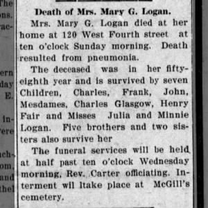 Obituary for Mary G. Logan
